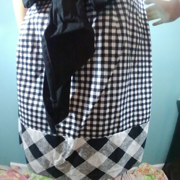 7/8 Strapless Black and White Gingham Dress NWT - Picture 7 of 7